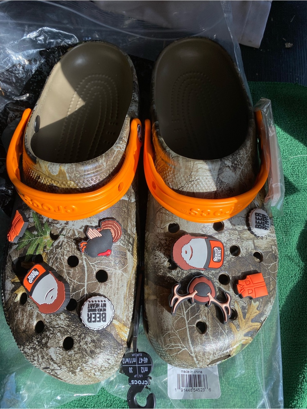 CROCS Kids Realtree Camo Clog with Bright Orange Strap